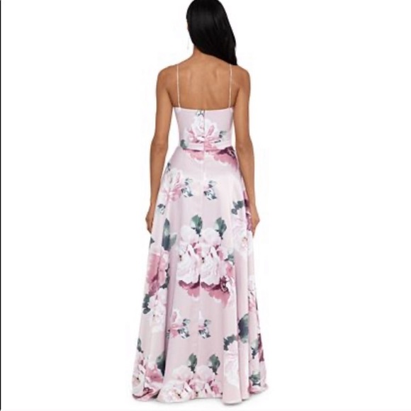 Xscape Floral print satin gown - Picture 4 of 7